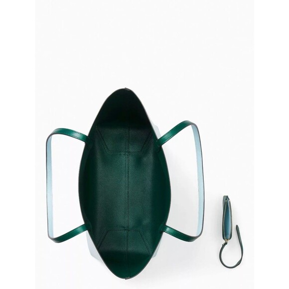 New Kate Spade Ava Reversible Tote with Pouch Double Faced Leather Frosty Ski - Picture 4 of 5